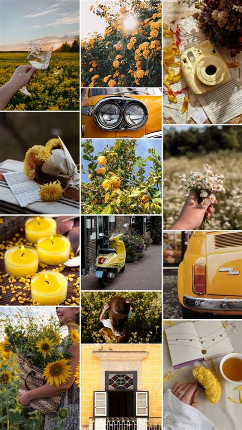 Yellow Mood Board Vintage Aesthetic Mood Board Yellow Vibes Mood Board Vision Board