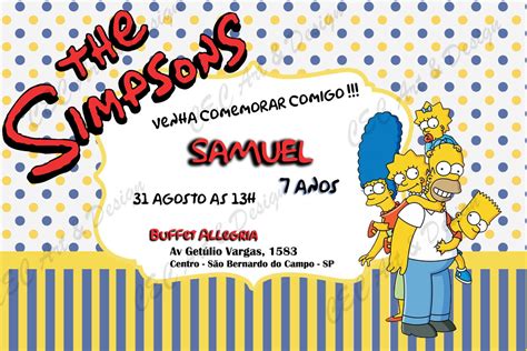 Convite Digital Os Simpsons Elo Produtos Especiais