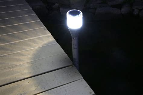 Round Solar dock post lights for pipe supported docks