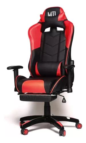 Silla Gamer Rojo Oficina Gaming Escritorio Youtuber Sillon Mtl Comodo