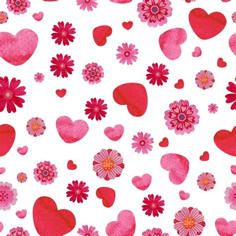 Premium Vector Watercolor Hearts Love Seamless Pattern