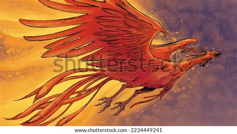 Phoenix Bird Flying Open Wings Mythology Stock Illustration 2234449241 | Shutterstock