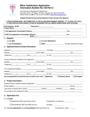 Fillable Online Minor Subdivision Application Information Bulletin