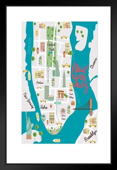 Trinx New York City Illustrated Map Travel World Map With Cities In