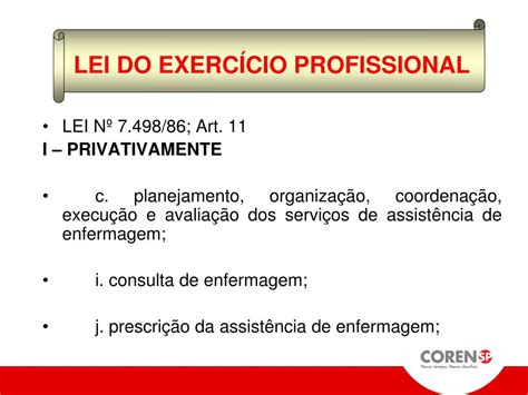 Lei Do Exercício Profissional No 7498 86 Dicas de Lei