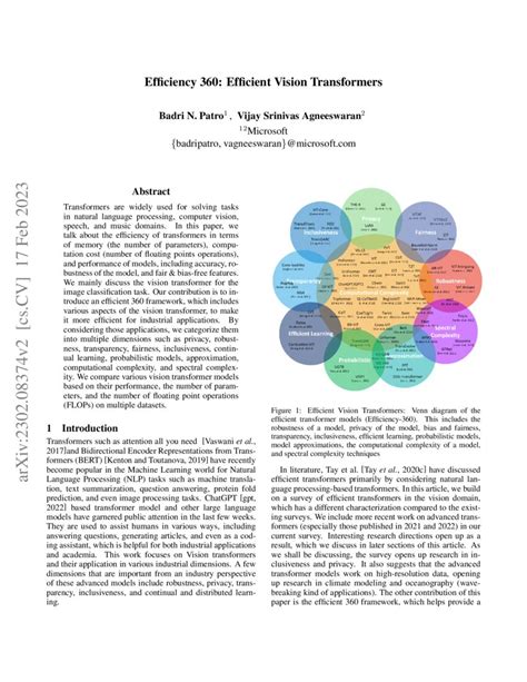 Efficiency Efficient Vision Transformers Deepai