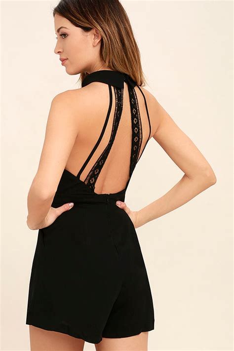 Chic Black Romper Sleeveless Romper Backless Romper 5200 Lulus