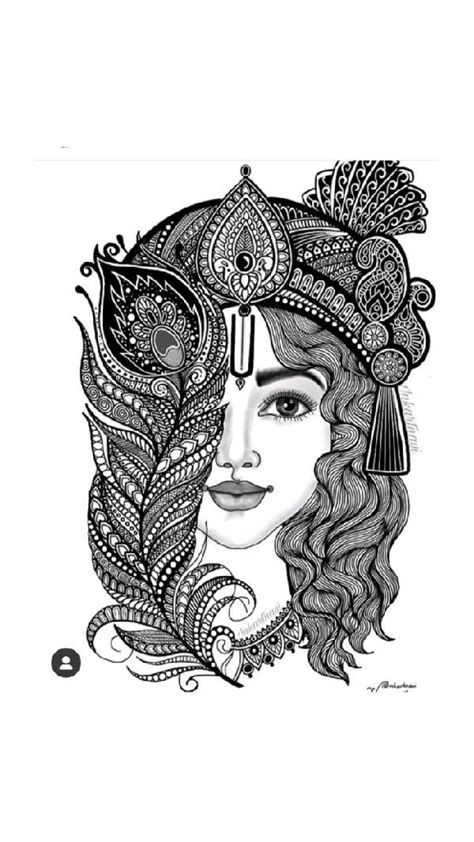 How To Draw Krishna Lord Krishna Drawing Mandala Art Penci Lights Crystal