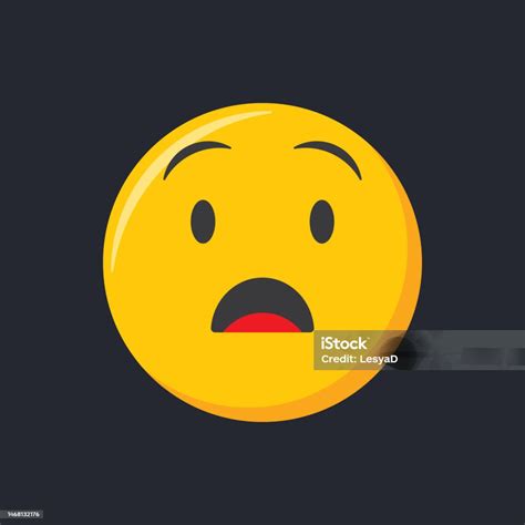 Emoji Icon Shocked Face Scared Emoticon Vector Illustration Stok Vektör