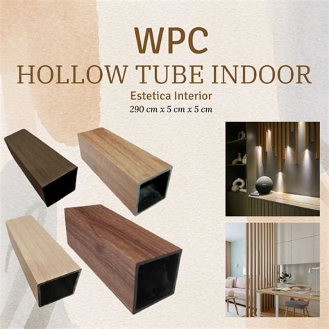 Jual WPC Hollow Tube Partisi Kisi Kisi Square Indoor Ukuran 5x5 Cm