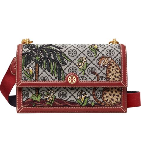 Tory Burch T Monogram Jacquard Embroidered Shoulder Bag Nordstrom