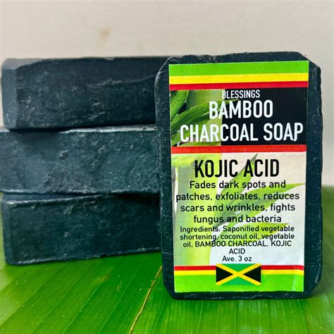 Bamboo Charcoal Kojic Acid Soap Blessings All Natural Jamaica