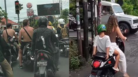 Aksi Nyeleneh Bule Di Bali Bikin Geleng Geleng Naik Motor Ugal