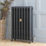 Gietijzeren Radiator Met Bloemenmotief Koloms Gebrand Goud H Cm X