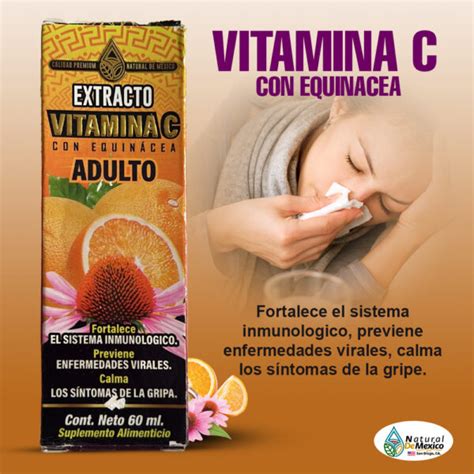 Vitamina C Con Equin Cea Para Adultos Extracto Ml Suplemento