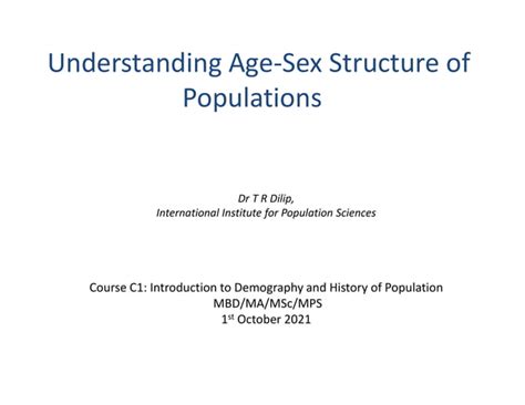 Understanding Age Sex Structure Of Populations Ppt