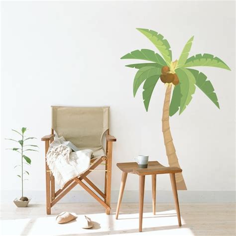 Palm Leaves Wall Decal Tropical Wall Art Palm Tree Decal Etsy