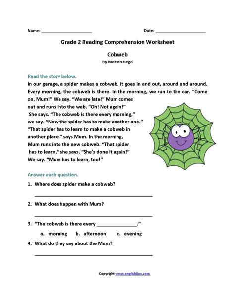 2Nd Grade Reading Comprehension Worksheets Pdf For You — db-excel.com