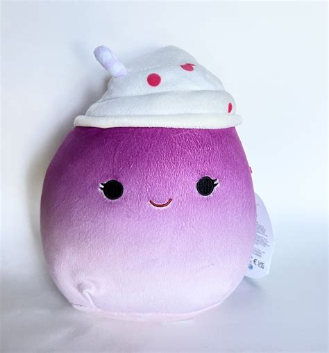 New Squishmallow 7” Cinnamon Pink Frozen Yogurt Milkshake Kellytoy