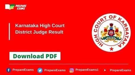 Karnataka High Court District Judge Result 2022 Pdf Prepareexams