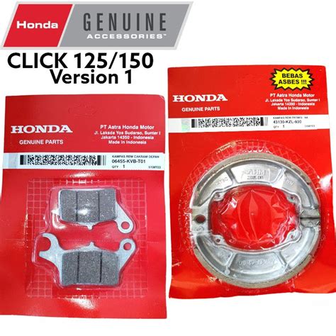 Front Brake Pad And Rear Brake Shoe Beat 110 And Beat Fi Click 125 V1 And Click 150 V1 Shopee