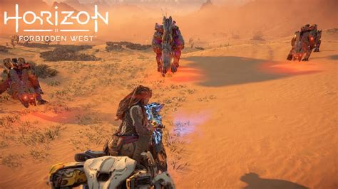 Aloy And Acid Clawstrider Vs Apex Behemoth Convoy Horizon Forbidden