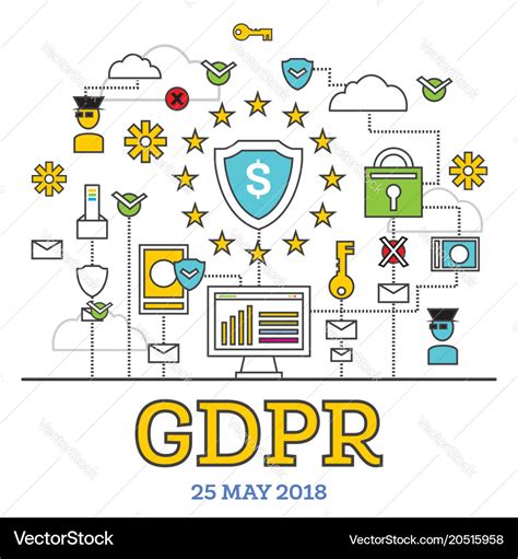 Gdpr Concept General Data Protection Regulation Vector Image