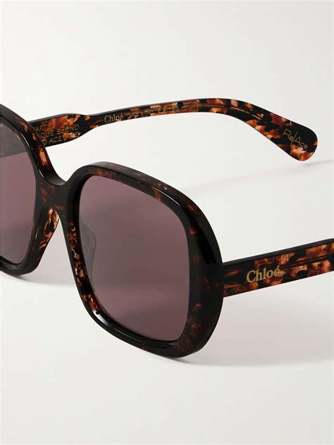 ChloÉ Eyewear Gayia Oversized Square Frame Tortoiseshell Recycled