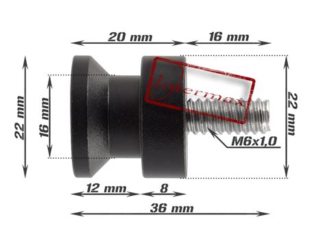 ROLKI WAHACZA SLIDERY PODNOŚNIKA M6 x 1 CZARNE APRILIA DUCATI TRIUMPH