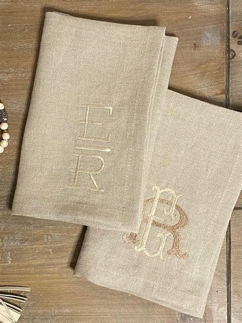 Monogrammed Linen Dinner Napkins Personalized Custom Etsy