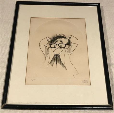 Al Hirschfeld Hand Signed Limited Edition Framed Woody Allen Rare Etching Collectible