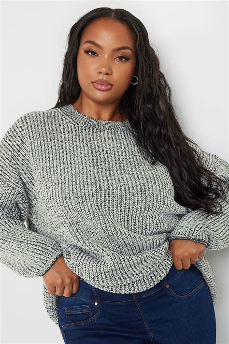 Yours Plus Size Grey Knitted Jumper Yours Clothing