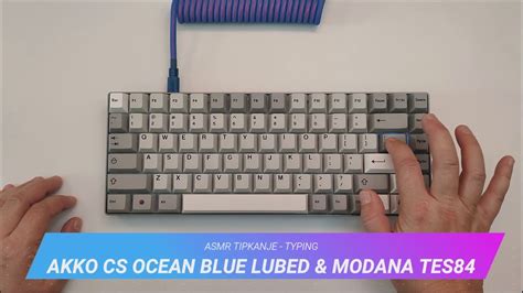 Asmr Tipkanje Typing Akko Cs Ocean Blue Tes Youtube