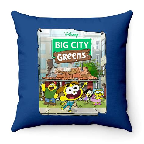 Disney Big City Greens Poster Cricket And Family Throw Pillows