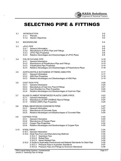 Design Guide Piping Kasa Fundamentals Training 03 Selecting Pipe And Fittings Pdf Pipe