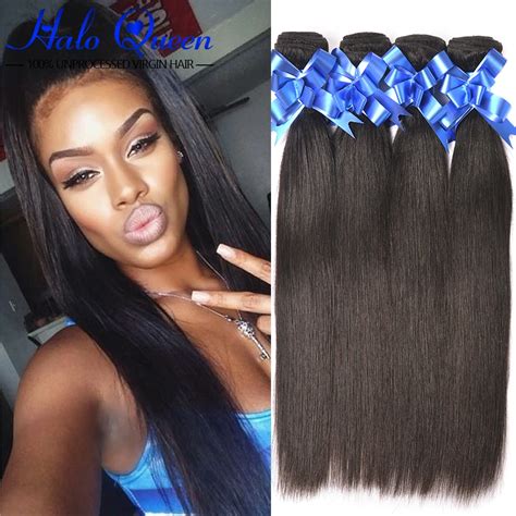 Good 1b Brazilian Straight Human Hair Weave Bundles 16 Inch 100g ...