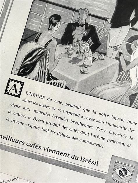 Café du Brésil 4 alte Werbungen Anciennes publicités 1930 Kaufen