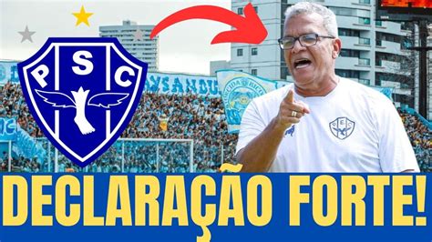 HÉLIO DOS ANJOS CAUSA POLÊMICA EM FALA APÓS O JOGO PAYSANDU NEWS