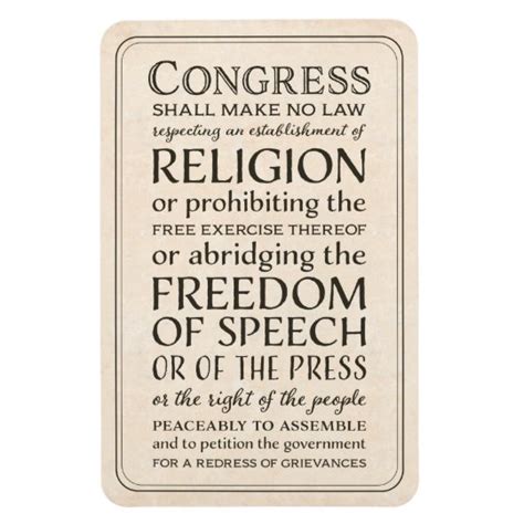 Bill Of Rights Freedom Of Speech And Religion Magnet