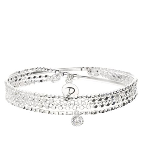 Bracelet Double Lastique Cha Ne Oxyde Tubes Lisses Silver Doriane