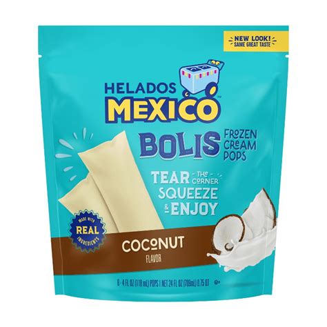 Helados Mexico Coconut Bolis Frozen Cream Pops In A Tube Push Up