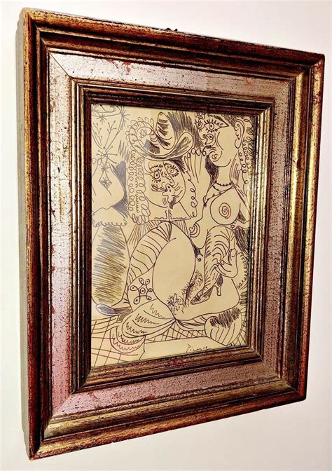 Pablo Picasso Pencil Graphite On Original Paper Hand Signed Vintage 2090250983