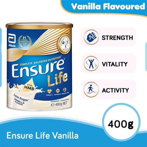 Jual Ensure Life Singapore With Hmb Less Sugar Vanilla Gram