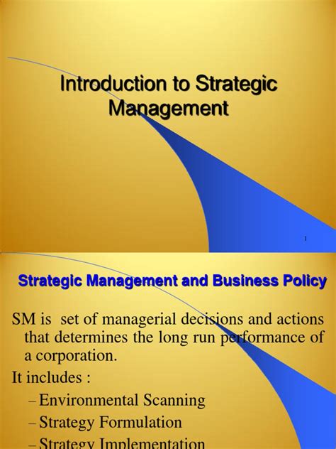 Introduction To Strategic Management Pdf Strategic Management Strategic Planning