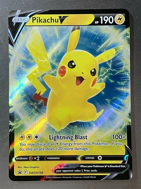 Pikachu V Swsh Pokemon Black Star Promo Ultra Rare Holo Nm Pack