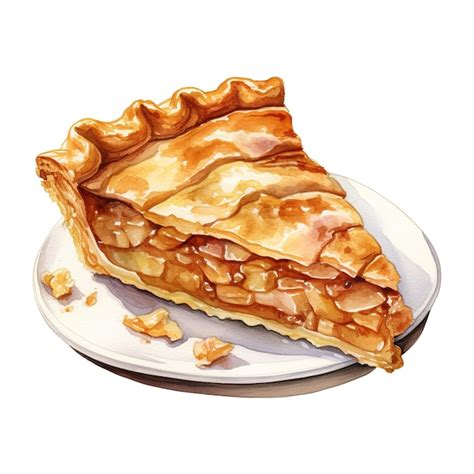 Premium PSD Apple Pie Foods Illustration Watercolor Style Ai Generated