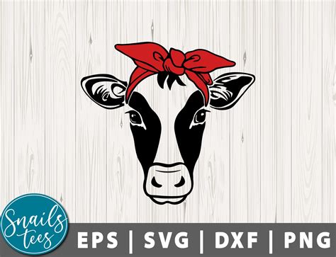 Heifer Svg Png Eps Dxf Cow With Bandana Svg Cow Head Bandana Etsy