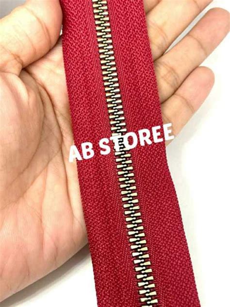 Roll Daun Resleting Besi No Maroon Gigi Rosegold Seleting Zipper