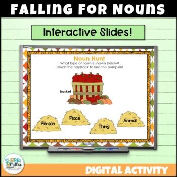 Types Of Nouns Fall Smartboard Lesson Activity Person Place Thing