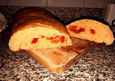 Pan casero de tomate y pimientos Rápido y fácil Receta de Celina